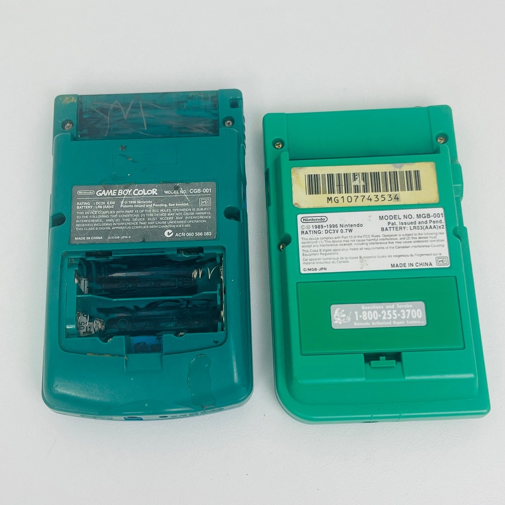 Nintendo Game Boy Color Teal CGB-001 & Game Boy Pocket Green MGB-001 For Parts - Picture 2 of 6